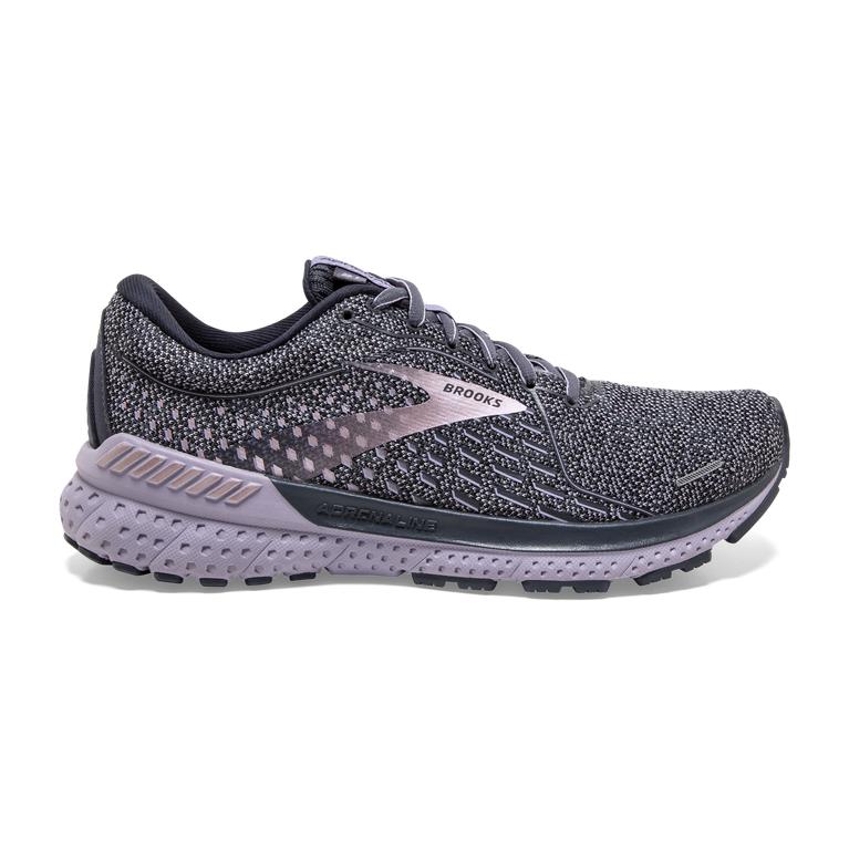 Brooks Adrenaline GTS 21 Women's Road Running Shoes - Ombre grey/Lavender/Metallic (23418-QBRG)